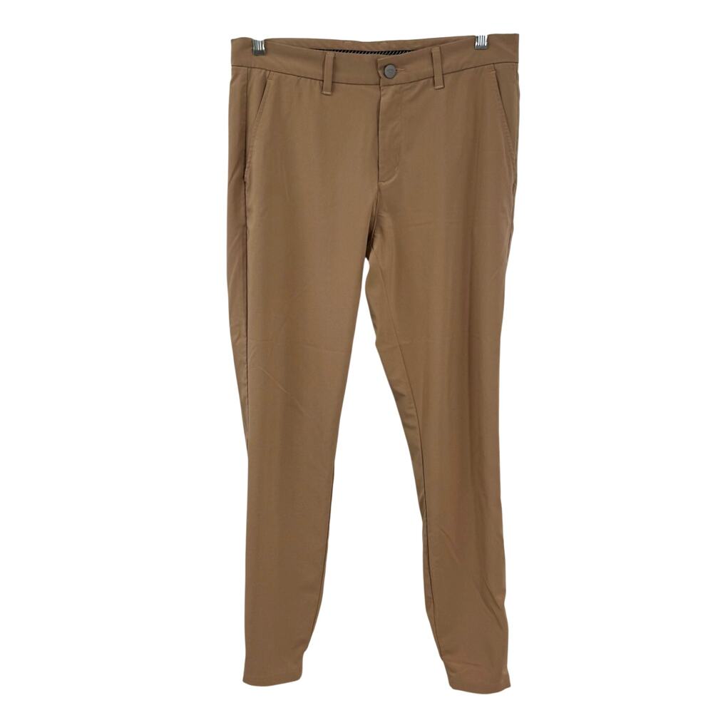Primo Golf Performance Pants 32 x 30 Tan Tapered Zipper Ankle Athletic Grant